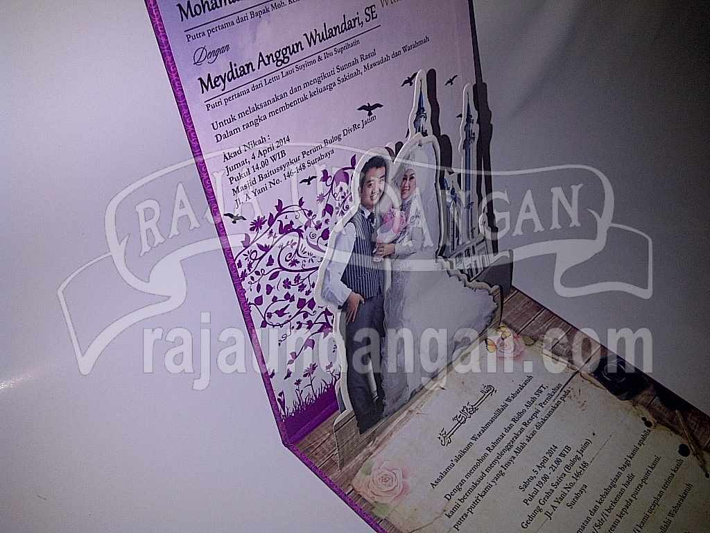 Undangan Pernikahan Hardcover Pop Up 3D Arie Dan Wulan EDC 82