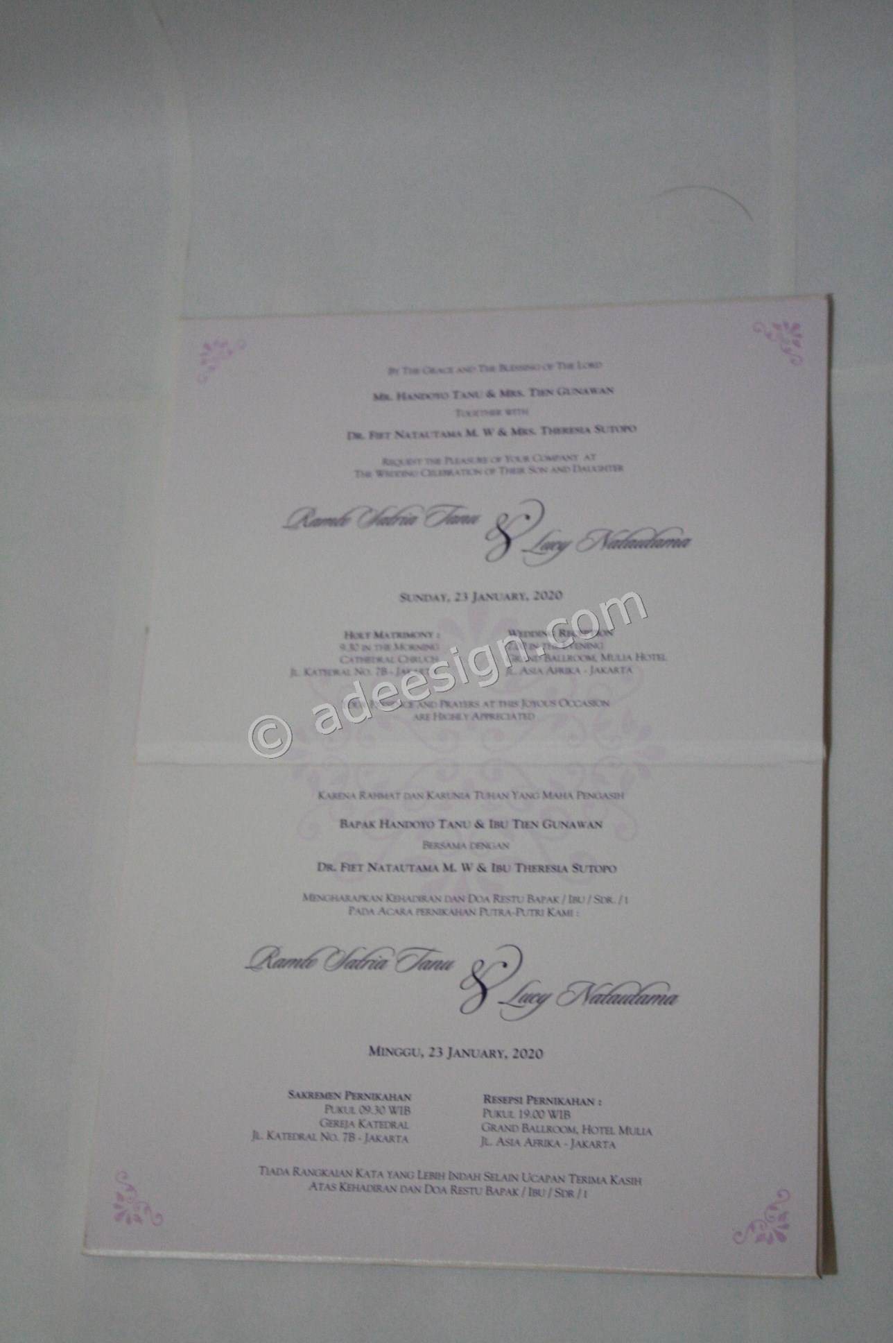 Undangan Pernikahan Hardcover Vonny dan Ferie