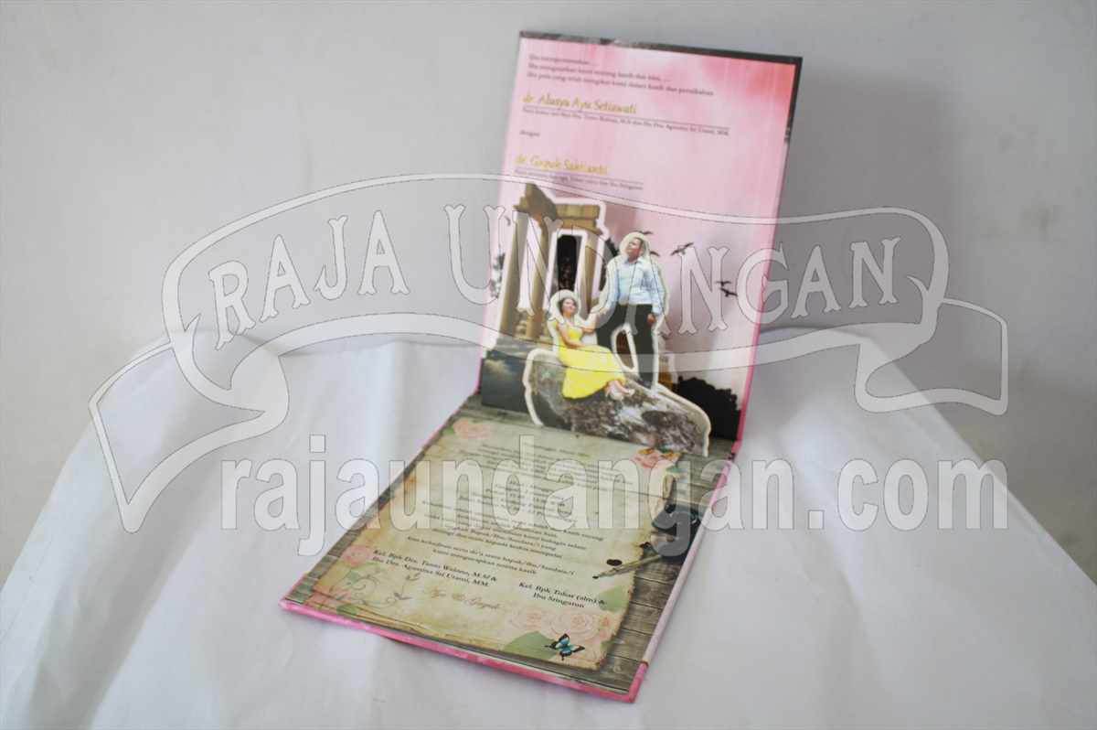 Undangan Pernikahan Hardcover Pop Up 3D Ayu dan Gaguk (EDC 